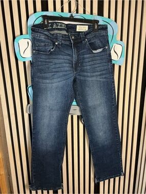 Men's AXEL Dark Blue Slim Bootcut Jeans, Sz 32